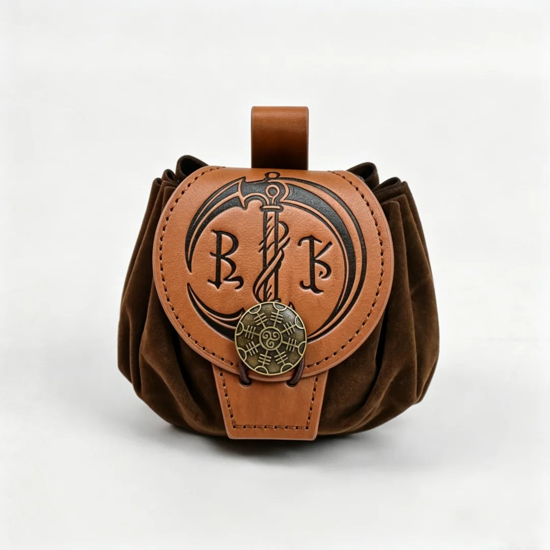 Steampunk Medieval Punk Fanny Packs Men Pu Leather Coin Purse