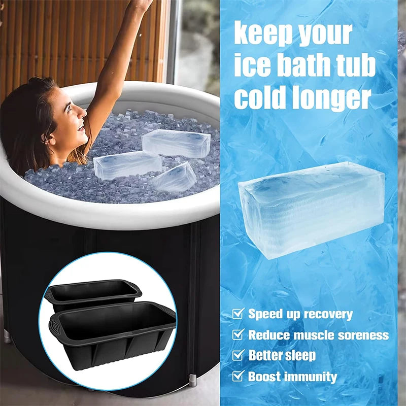 Large Silicone Ice Block Mold – Ice Bath, Big Cube Tray