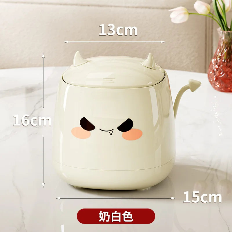 Cute Aesthetic Desktop Storage Bin - Office & Bedroom Paper Waste Basket, High-End, Space-Saving, Home Décor Must-Have Peaceful Pleasures Health and Wellness Cream