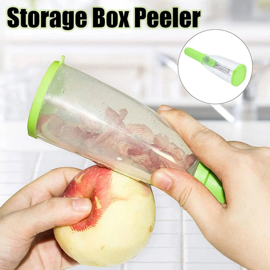 2-in-1 Vegetable Peeler with Scrap Container | Stainless Steel Vegetable Peeler Peaceful Pleasures Health and Wellness