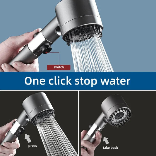 3-Mode High-Pressure Handheld Shower Head with Massage & Filter Handheld Shower Head Oasis Select
