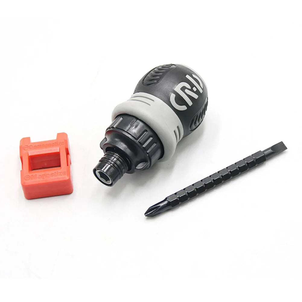 Dual-purpose Slotted Cross 2 In1 Ratchet Magnetic Screwdriver Repair