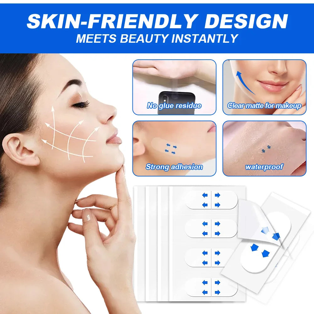 40/80pcs Invisible Face Lift Tape Ultra Thin V Shape Patches Lifting Tool for Tightening Sagging Facial Skin Sticker Peaceful Pleasures Health and Wellness