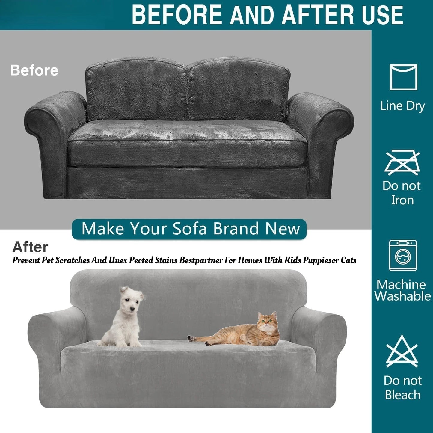 Premium Thicken Plush Velvet Sofa Cover Upgraded 3D Armrest Shape Stretch Couch Cover Sofa Slipcover Luxury Furniture Protector Peaceful Pleasures Health and Wellness