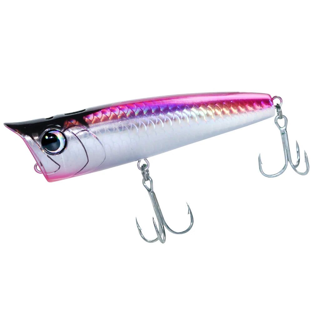 90mm 15g Popper Fishing Lure — 3D Eyes Floating Swimbait Fishing Lures Peaceful Pleasures Health and Wellness Pink United States