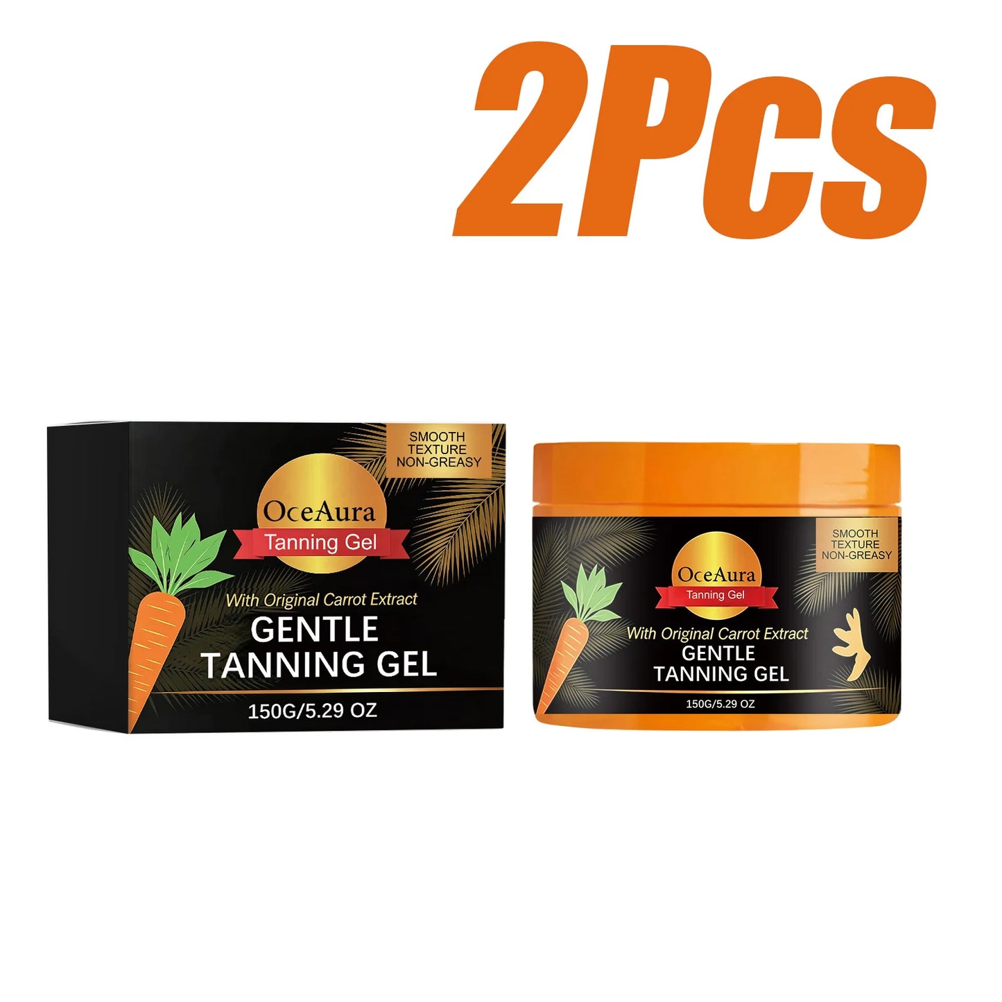 Carroten Gradual Tanning Gel – Streak-Free Sunless Bronzer 150g Peaceful Pleasures Health and Wellness 2 x 150g Boxed