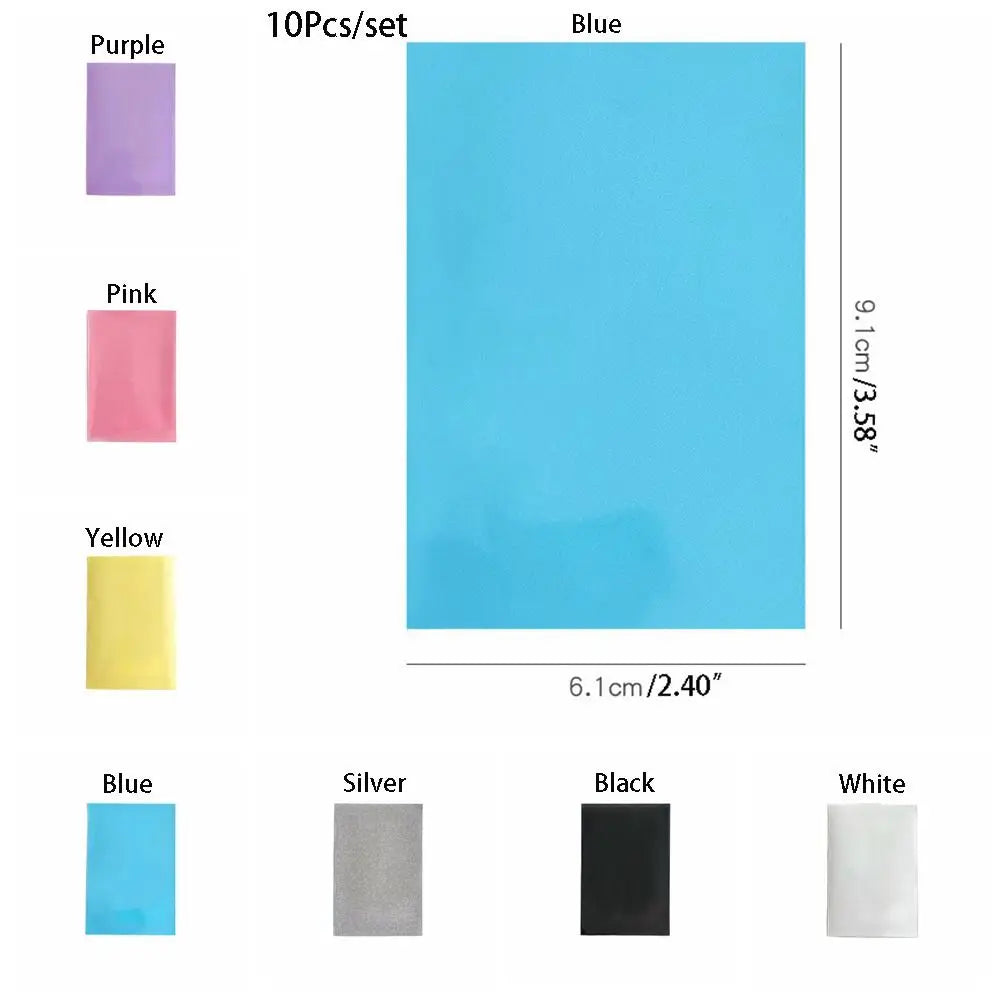 10pcs/set Card Bag Macaron Color Idol Photo Protective Cover DIY Pure Color Photo Cards Bag Two-layer Photo Card Film Idol Photo Peaceful Pleasures Health and Wellness