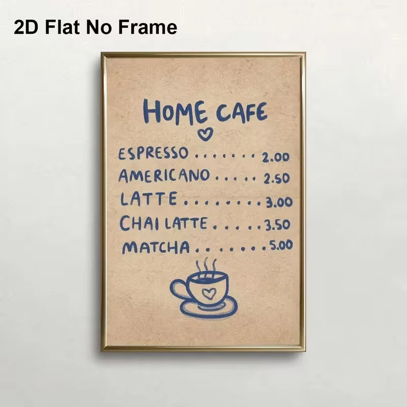 Cafe Quotes Canvas Wall Art Print | Living Room Home Decor