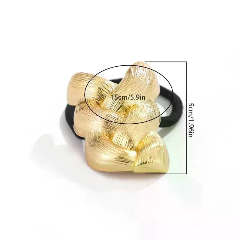 Metal Braid Elastic Hair Tie – Fashion Ponytail Rope