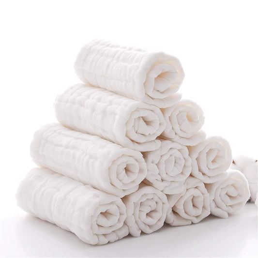 Baby Muslin Washcloths 6-Layer Cotton | Soft Newborn Face Towel 2pk Baby Muslin Washcloth Peaceful Pleasures Health and Wellness