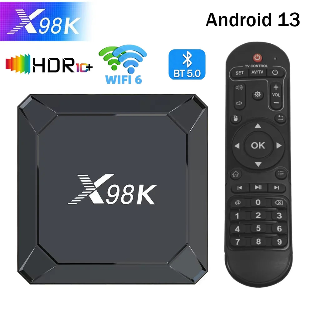 X98K RK3528 Android13 TV Box 2/4GB RAM 16-128GB ROM Dual Band WiFi6 BT5.0 HDMI2.0 4K AVS2 Smart Media Box Peaceful Pleasures Health and Wellness