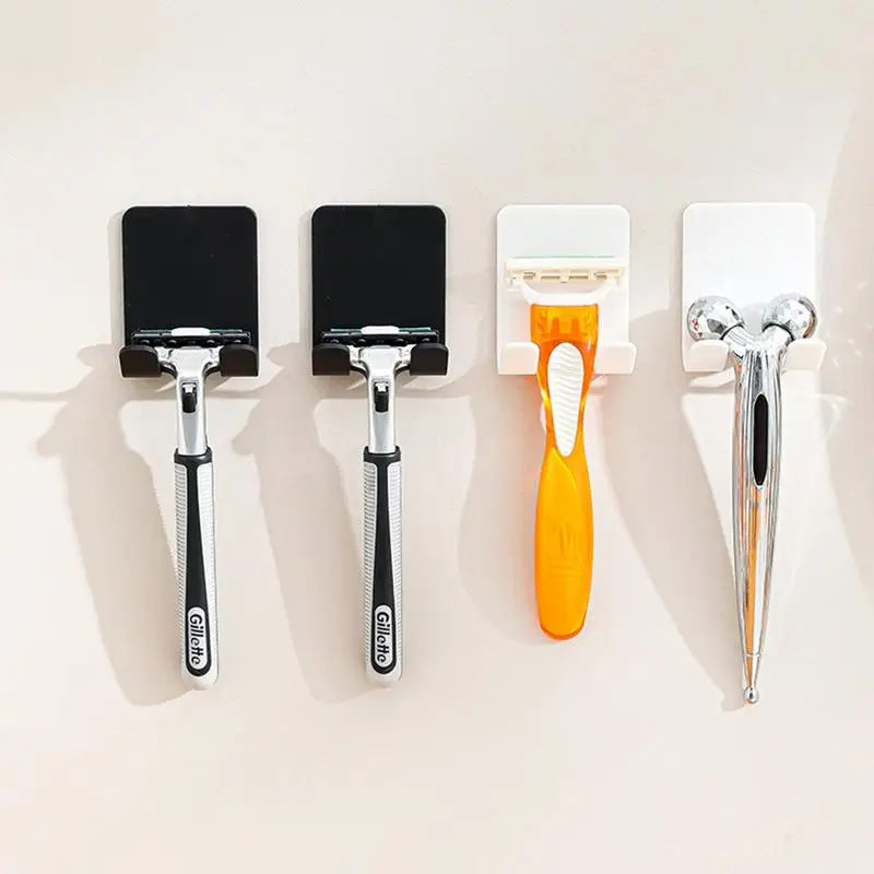 Adhesive Razor Holder Wall Mounted Bathroom For Shower Hook Rack Shaver Holder Plastic Hook Holder Razor Rack Peaceful Pleasures Health and Wellness