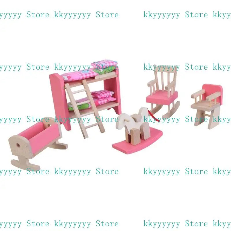 1:12 Miniature Dollhouse Furniture Set – All Rooms Playset