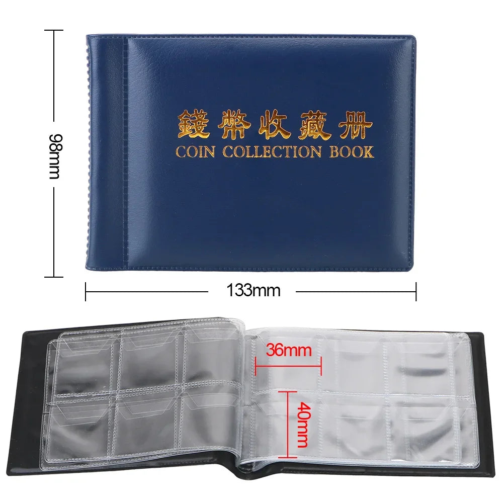 PU Leather Coin Collection Album – 60 & 120 Pocket Organizer