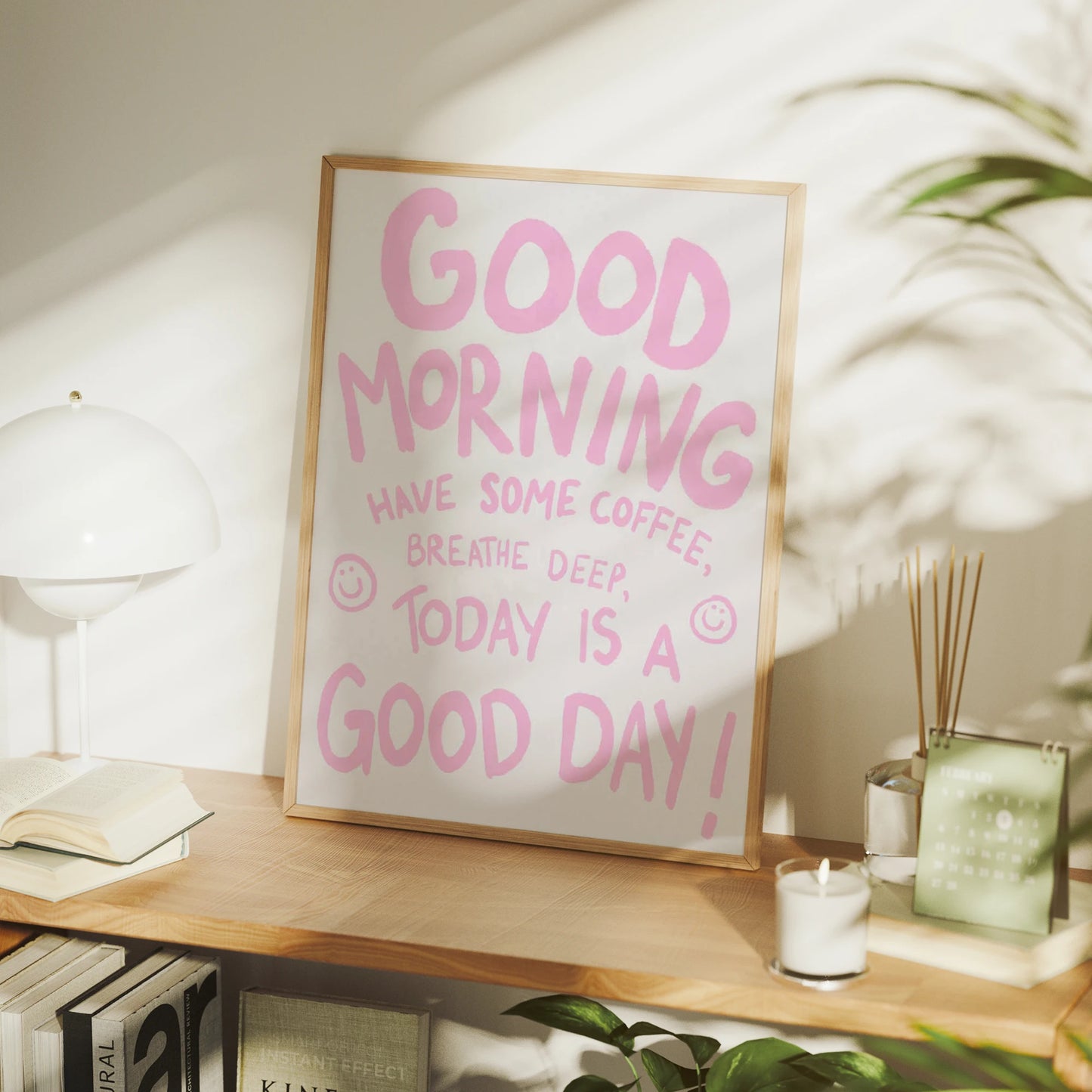 Pink Minimalist Canvas Wall Art Print | Living Room Decor