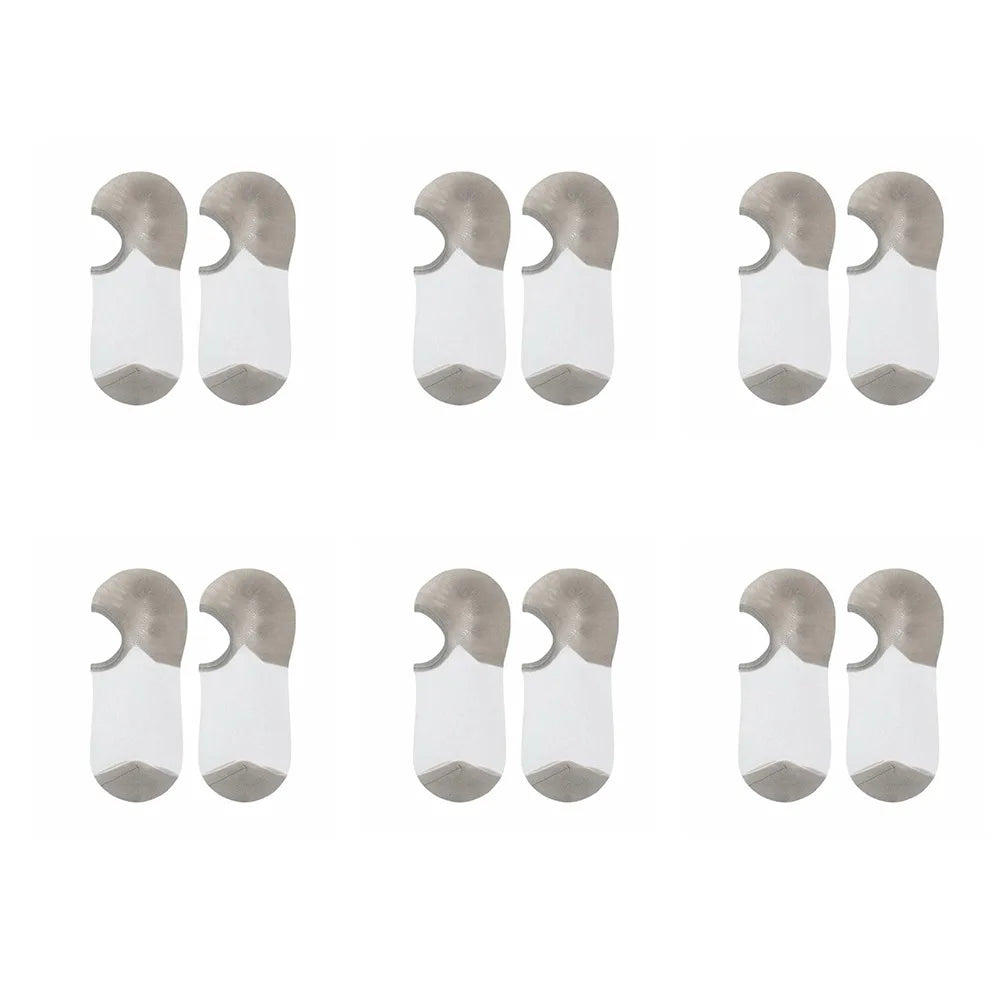 Women's Ultra-Thin No-Show Socks – 6 Pairs, Non-Slip Low-Cut