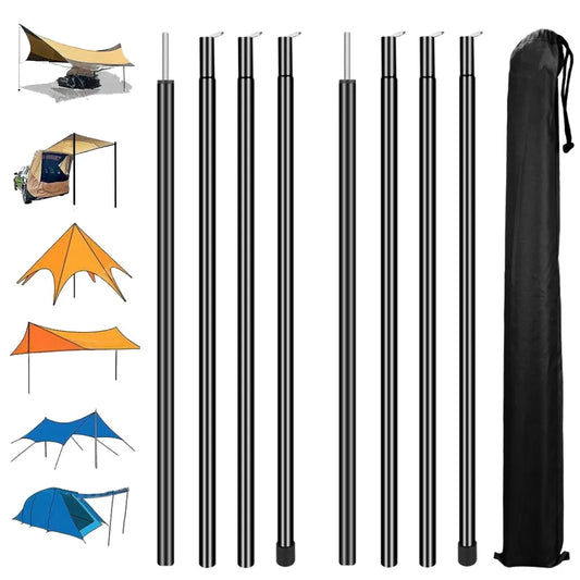 2 Pack Tent Poles Telescoping Adjustable Height Aluminum Camping Tarp Poles Easy Adjustable Lightweight for Camping Hiking Gifts Peaceful Pleasures Health and Wellness