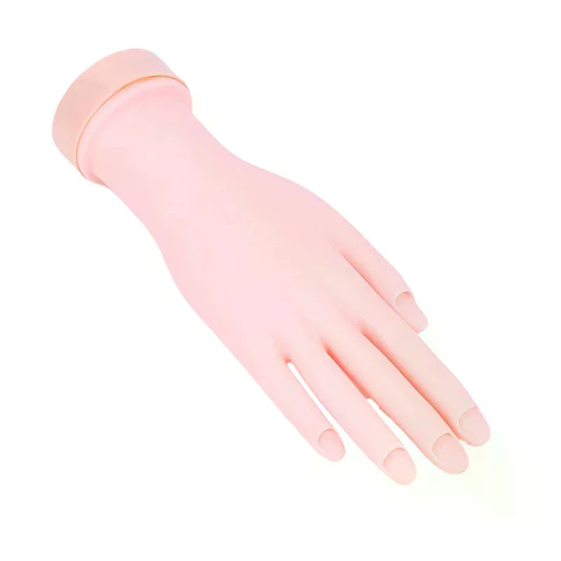 Nail Art Training Practice Hand Silicone Fake Hand Foot for Nail Art Training Display Manicure Tool Peaceful Pleasures Health and Wellness