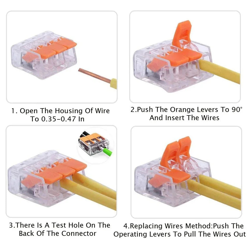 Push-In Lever Wire Connectors 2/3/4/5 Pin Terminal Block Set Lever Wire Connectors Peaceful Pleasures Health and Wellness