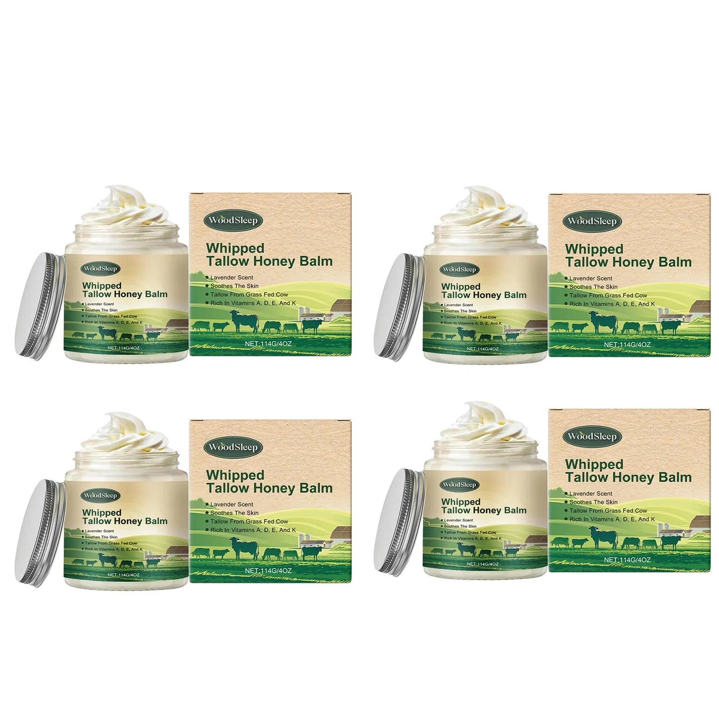 WOODSLEEP Beef Tallow & Honey Body Cream | Deep Moisturizer