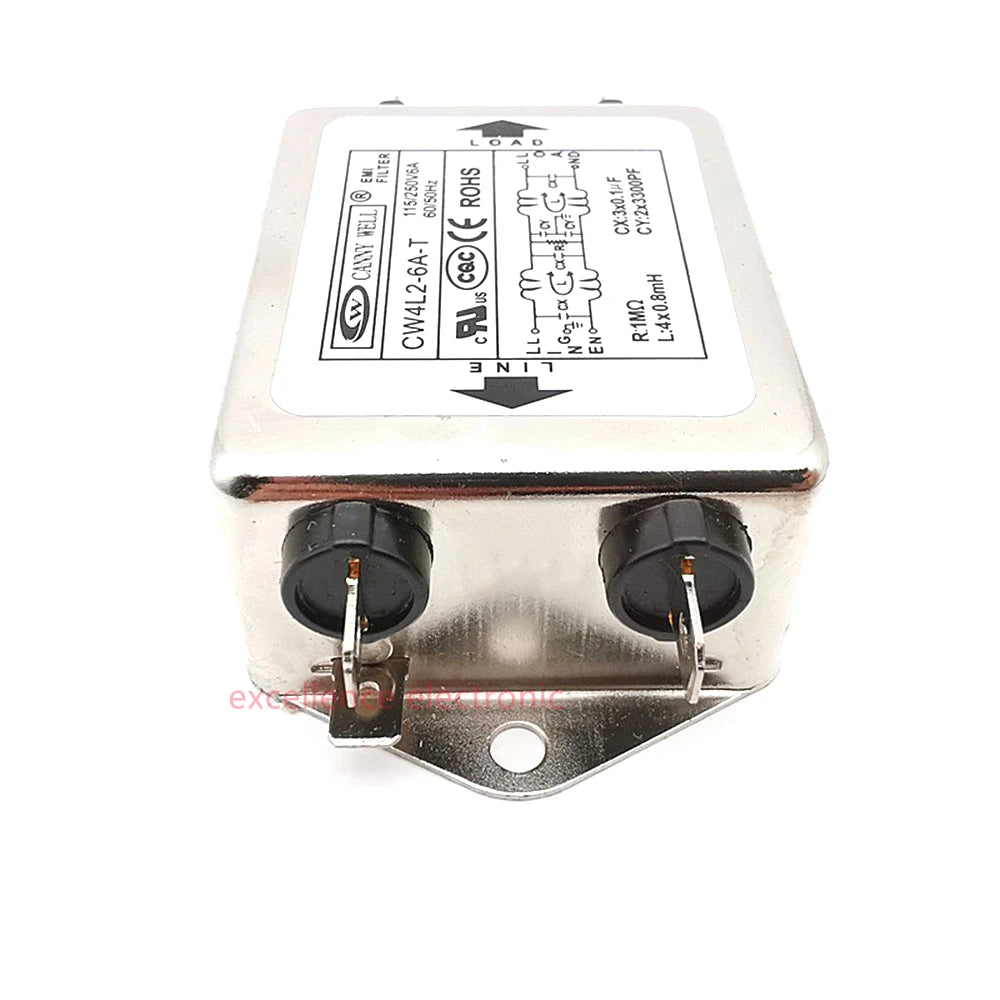 CW4L2-20A-T EMI Power Filter Single Phase CW4L2-10A -T CW4L2-6A -T AC 115V / 250V 20A 50/60Hz For Laser Machine for CANNY WELL Peaceful Pleasures Health and Wellness