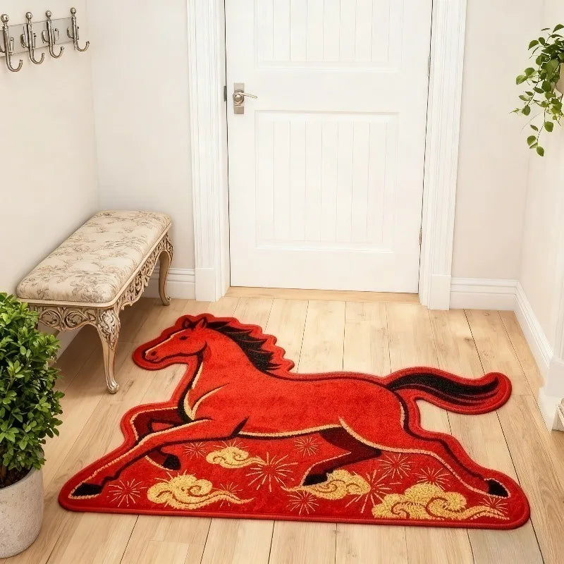 2026 Year of the Horse Crystal Velvet Rug – Stain Resistant