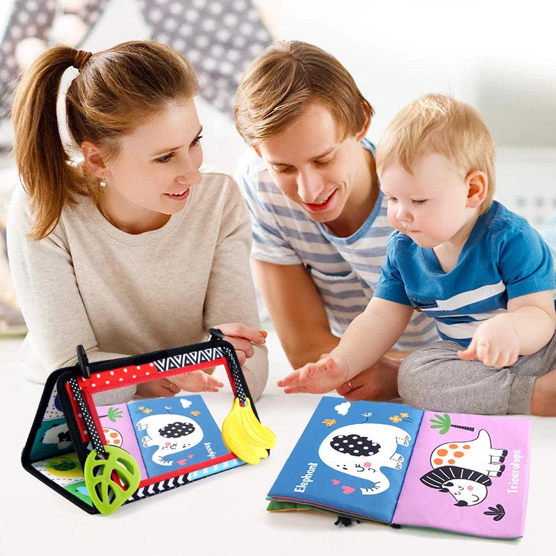Black White Baby Floor Mirror Tummy Time Sensory Toys 6-24 Months