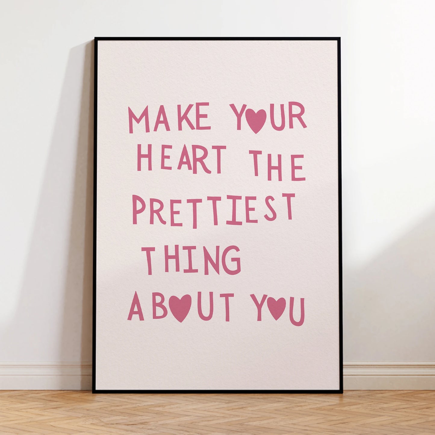 Inspirational "Make Your Heart Prettiest" Canvas Wall Art