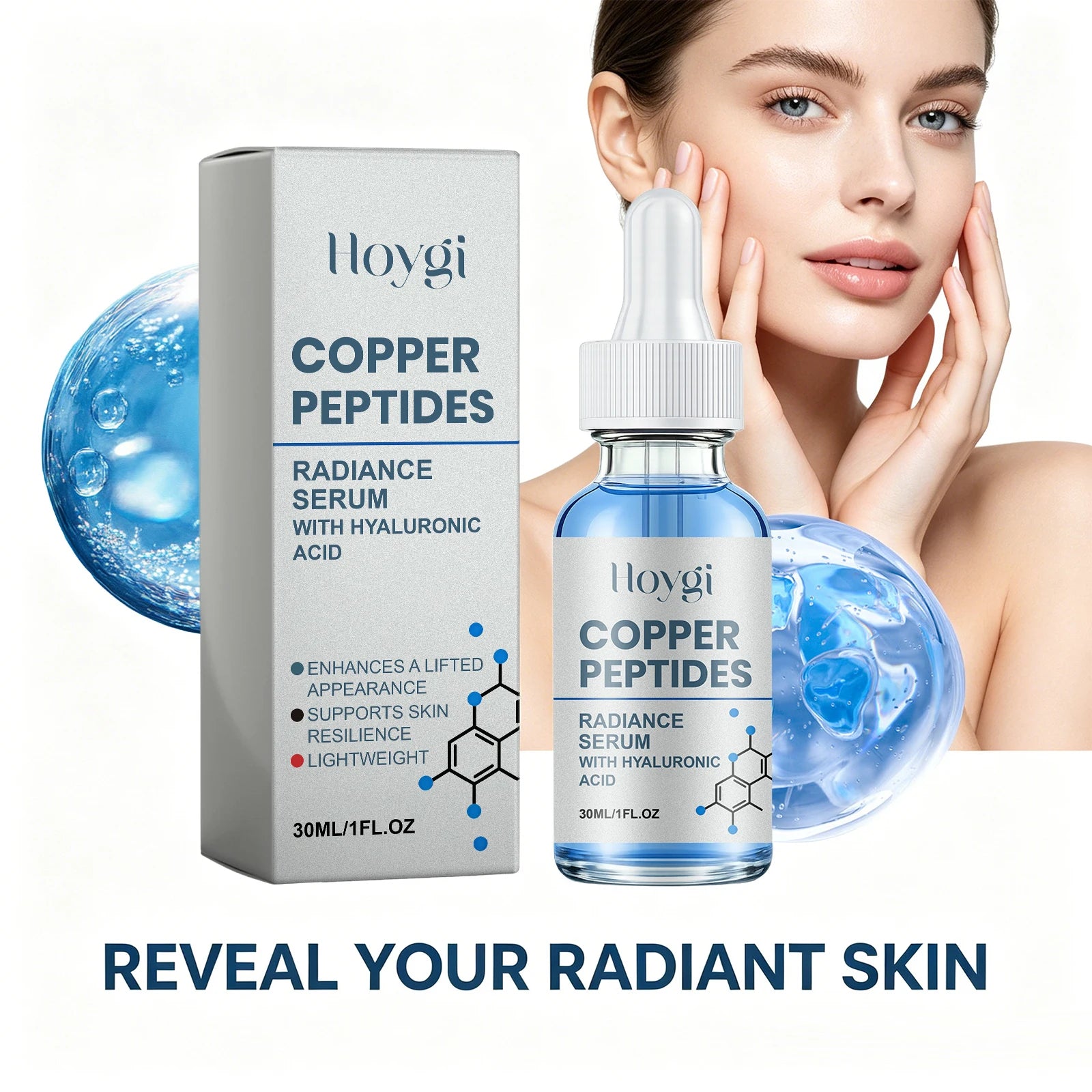 Copper Peptide Essence for Sensitive Dry Skin Moisturizing Brightening Firming Lifting Face Barrier Repair Renewing Face Serum Peaceful Pleasures Health and Wellness
