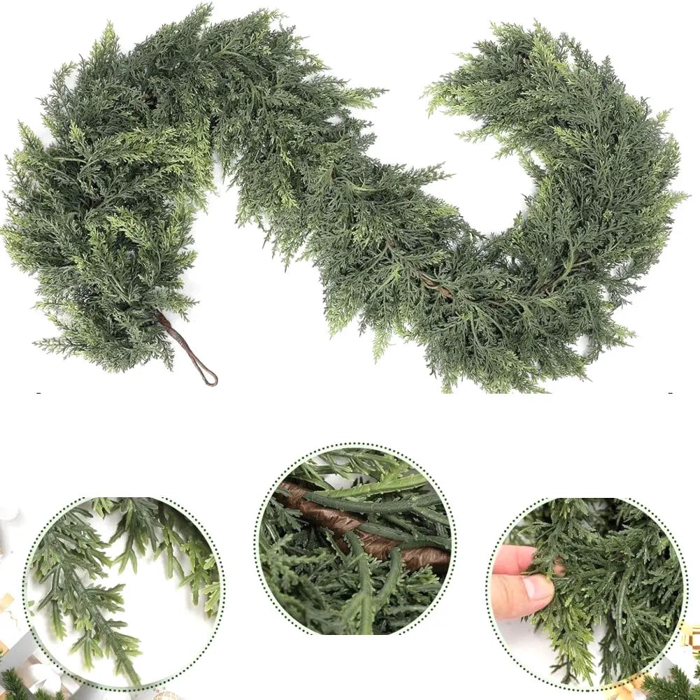 Christmas Cedar Garland Artificial Real Touch Thickness Realistic