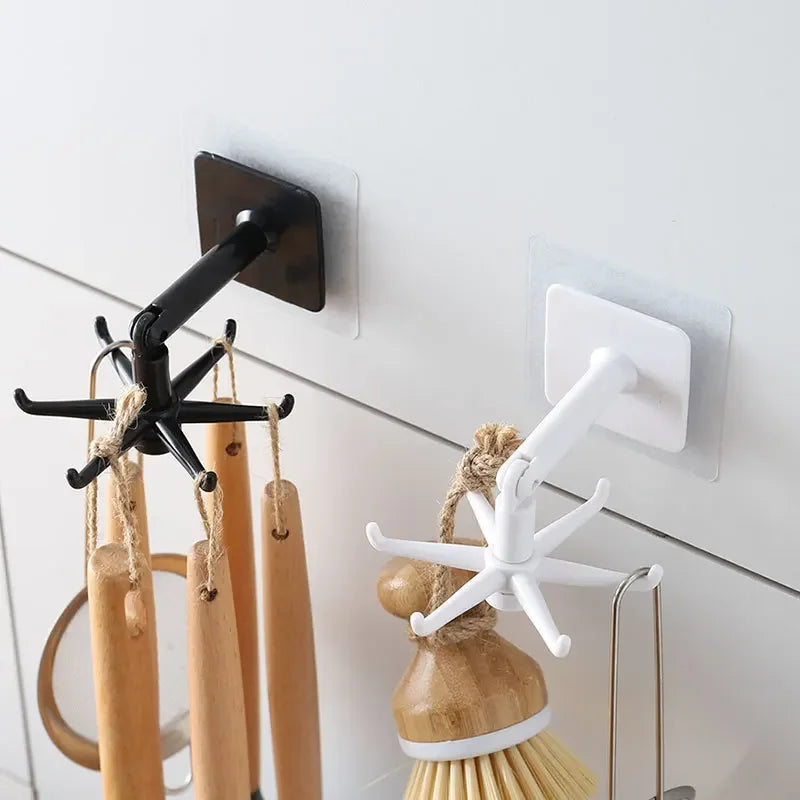 Rotating 7-Claw Hook Organizer – Kitchen & Bathroom Storage