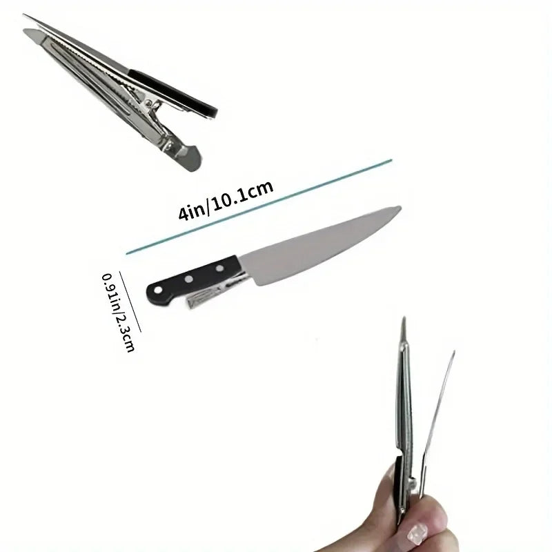 Knife-Shaped Barrettes – Stylish Bang Clips for Daily Use (2pcs) Peaceful Pleasures Health and Wellness