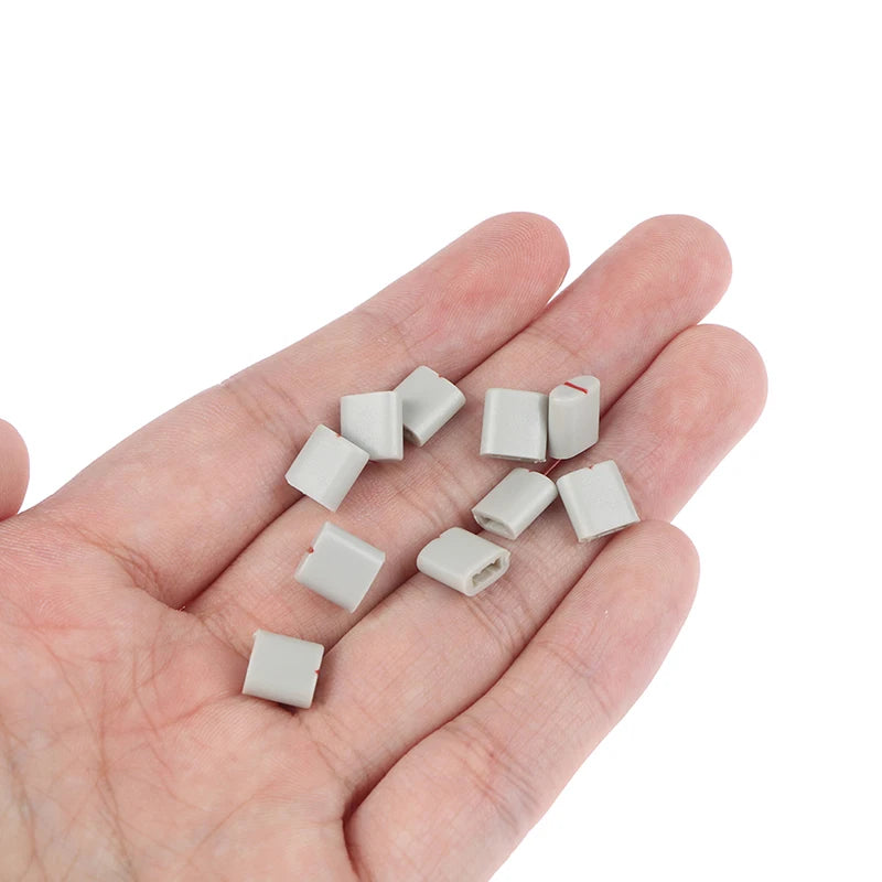 New 10pcs Equalizer Potentiometer Fader Cap / Hole 4MM Gray Red / Plastic Handle Straight Potentiometer Fader Knob Cap Peaceful Pleasures Health and Wellness