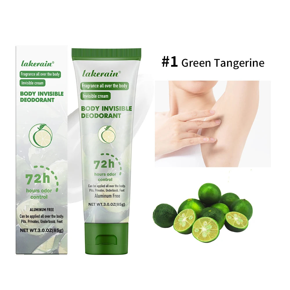 Lakerain Mint Deodorant Cream – 72Hr Aluminum-Free Odor Control Deodorant Cream Peaceful Pleasures Health and Wellness 1 Green Tangerine