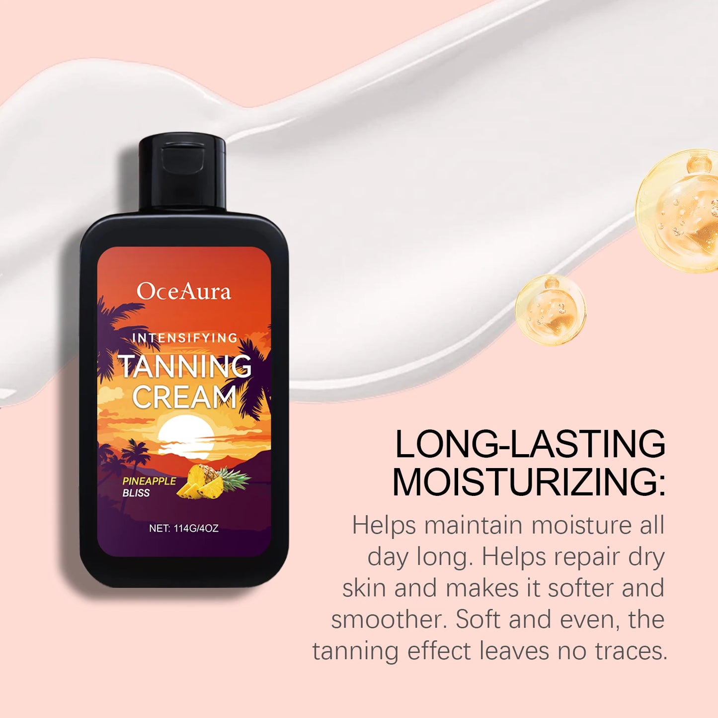 OceAura Sunless Self-Tanning Cream with Coconut Oil 114g