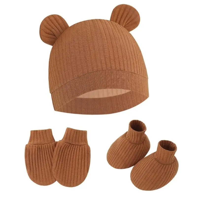Newborn Baby Hat Mittens & Socks Set | Soft Cotton, 0–12M