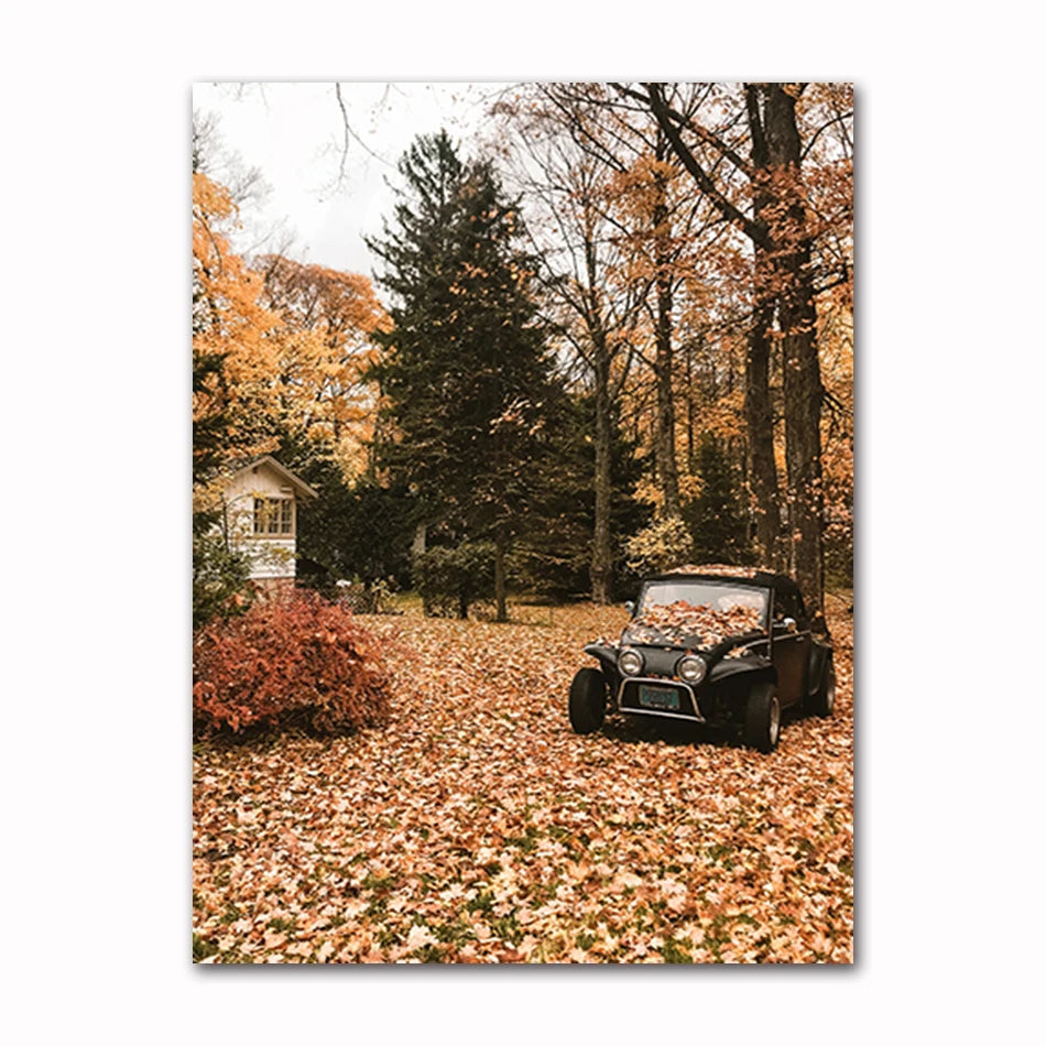 Autumn Landscape Canvas Wall Art | Nature Scenery Animal Print Canvas Wall Art Peaceful Pleasures Health and Wellness 60297-08 40x60cm Unframed