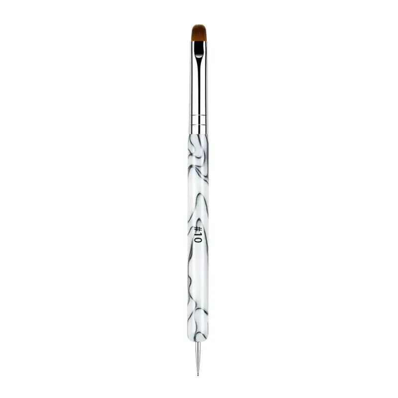 French Dual End Beginner High Quality Painting Manicure Tool Acrylic Drawing Nail Art Brush Nail Art Rhinestone Gel Dotting Pen Peaceful Pleasures Health and Wellness 10 White
