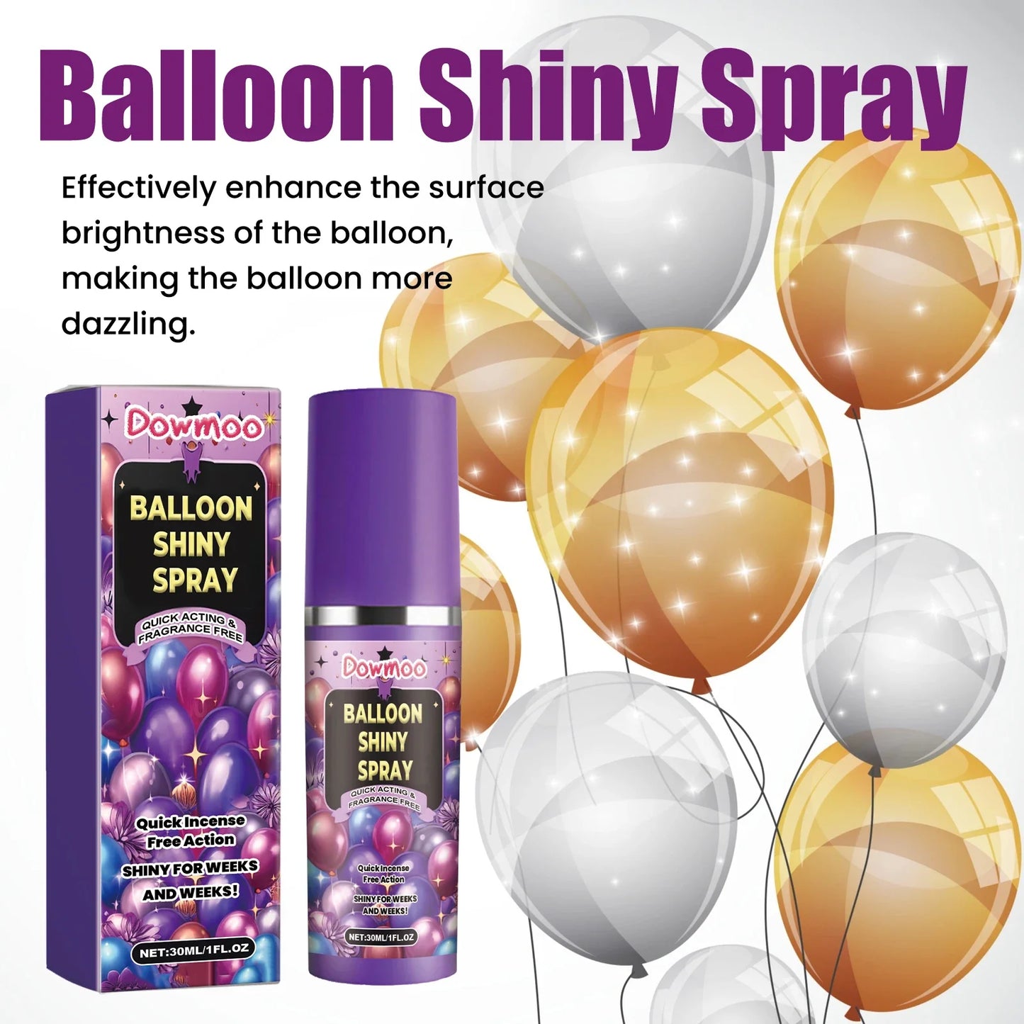 Balloon Shine Spray – Gloss Enhancer for Latex Party Balloons