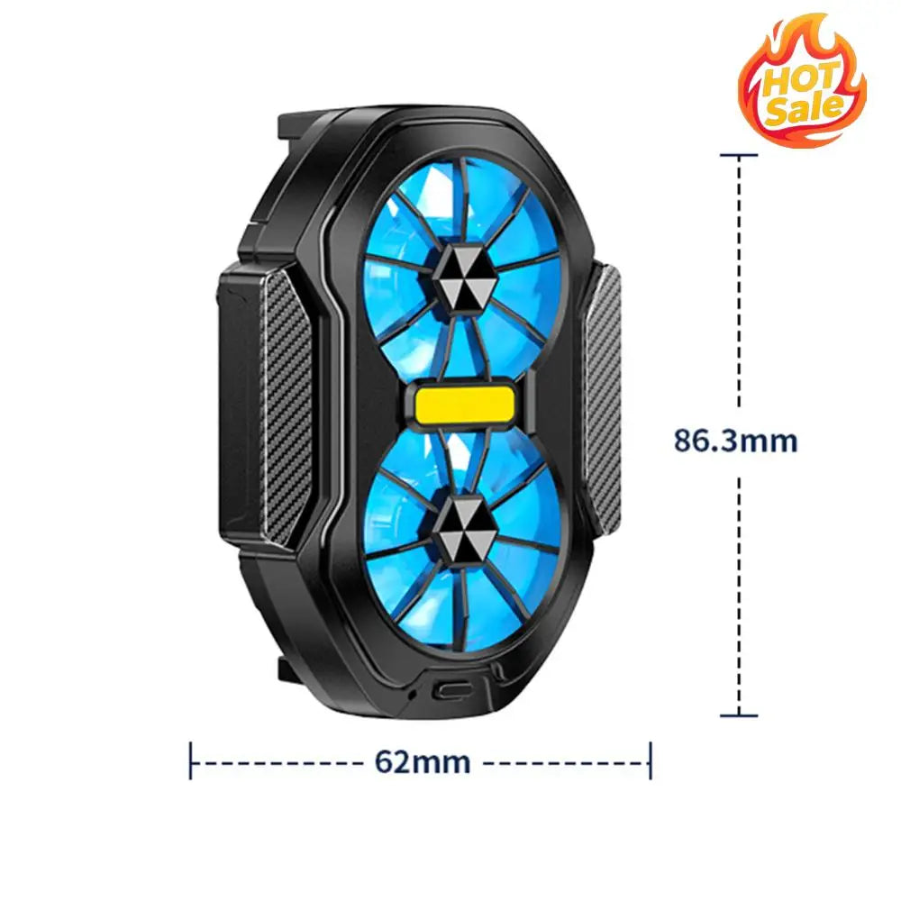 Dual Fan Phone Cooler Portable Gaming Heat Sink Type-C