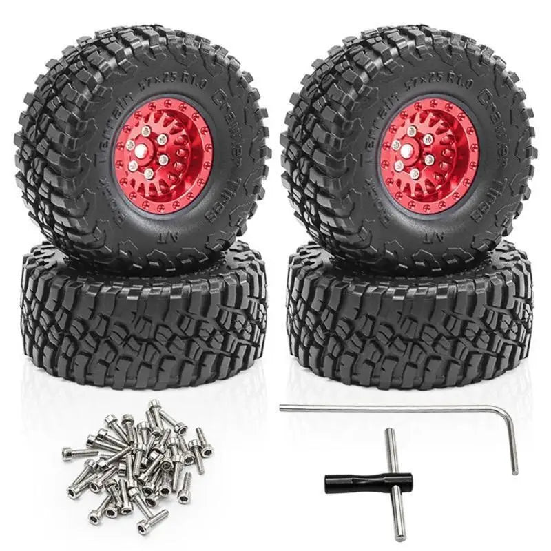 RC Rubber Wheel Tires 4pcs | 1/18 TRX4M & 1/24 SCX24 AX24