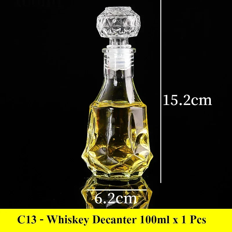 High End Transparent Glass Small Bottle 50/100ml Whiskey Mini Creative Red Bottle Peaceful Pleasures Health and Wellness 100ml 1
