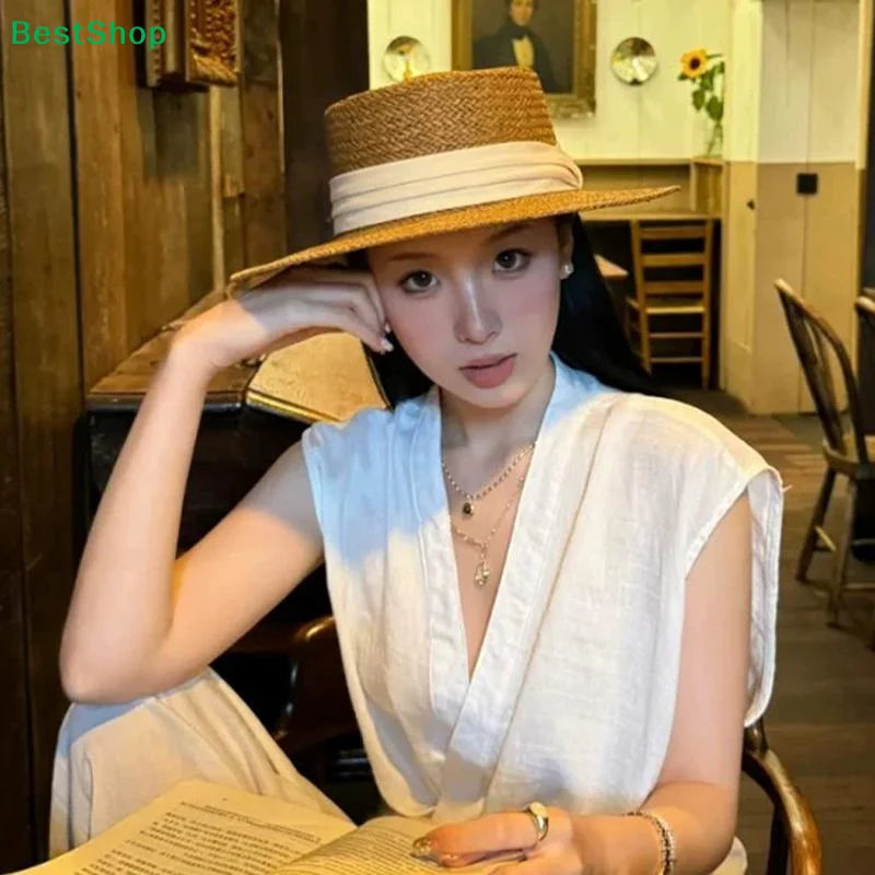 Wide-Brimmed Panama Straw Hat – Women's Beach Sun Hat