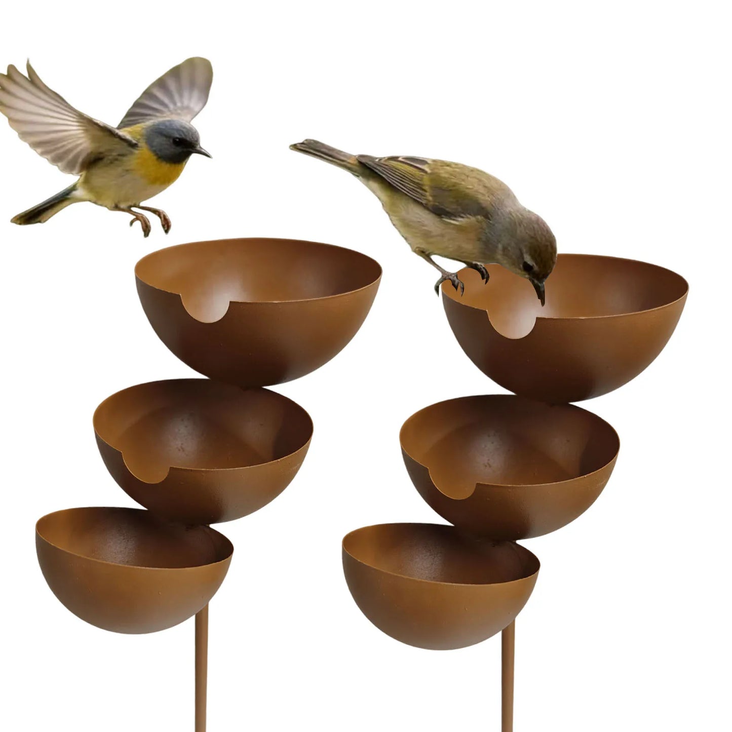 1/2PCS Metal Bird Bath and Water Station Outdoor Garden Decor Iron Bird Feeder Basin For Wild Birds Bees Butterflies Yard Art Peaceful Pleasures Health and Wellness