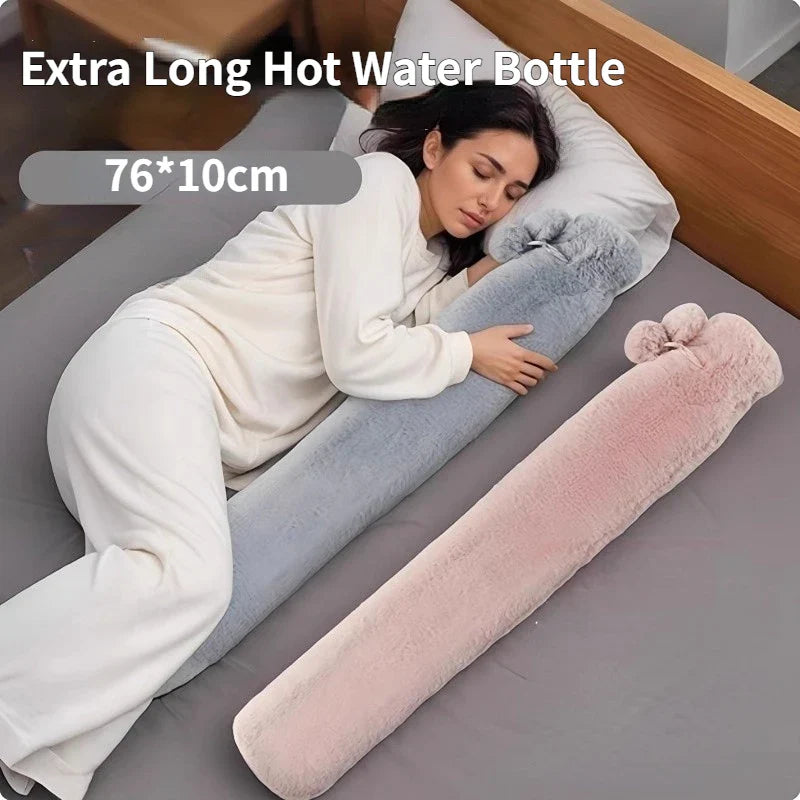 Extra Long Hot Water Bottle 76cm Plush Cover – Body Warmer