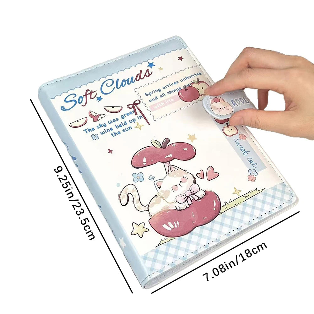 Cute Cat A5 Four Palace Grid Leather Loose Leaf Card Album 3-inch