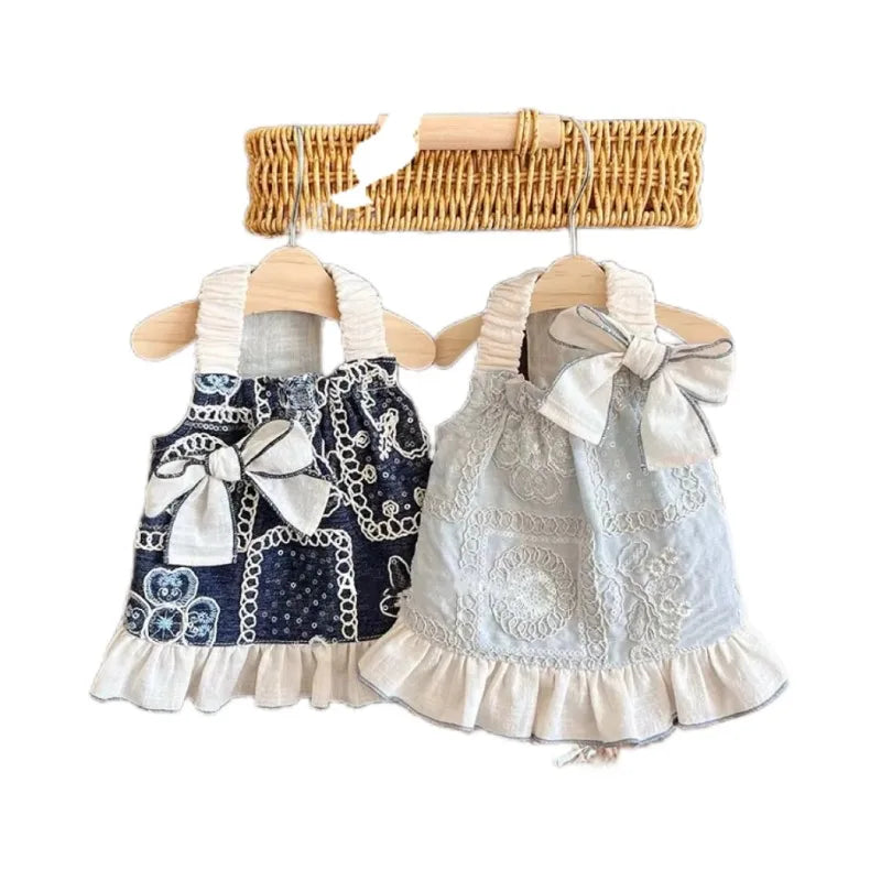 Pet Clothes Dog Cat Princess Small Spring Summer Thin Breathable Butterfly Princess Skirt Peaceful Pleasures Health and Wellness