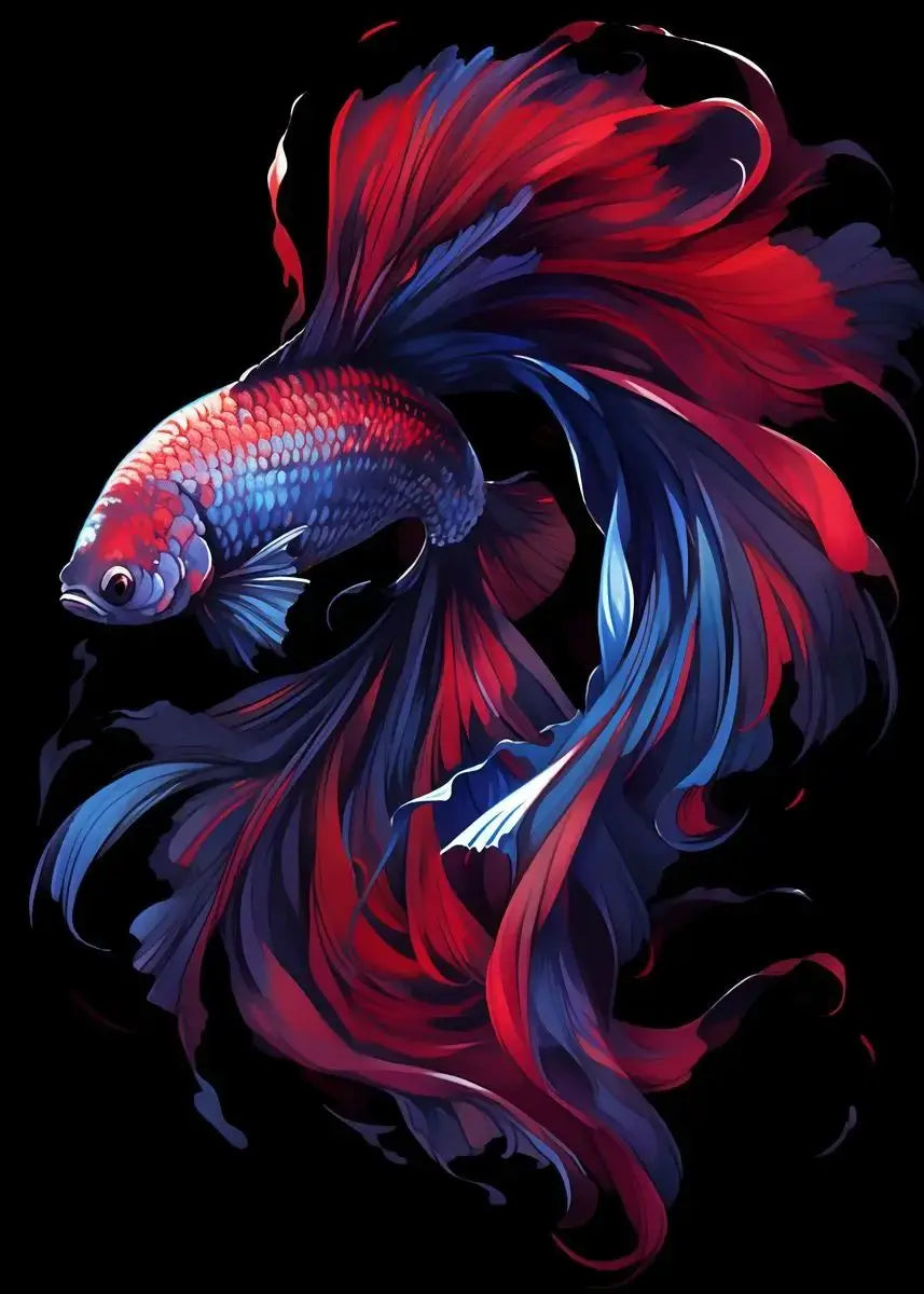 Tropical Fish Canvas Wall Art | Betta Goldfish Rainbow Fish Print