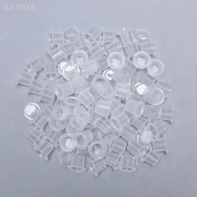100pc Disposable Tattoo Ink Cups | S/M/L Microblading Caps