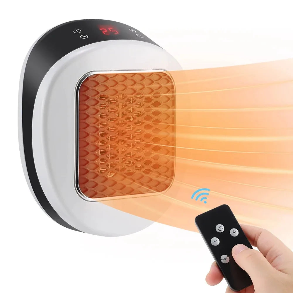600W Home Electric Heater Winter Body Warmer Portable Wall Plug Space Heater with Remote Control Office Fast Heating Heater Mini Peaceful Pleasures Health and Wellness Electric Heater US